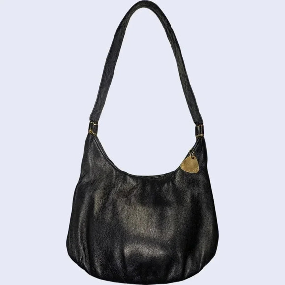 Vintage Navy Leather Shoulder Purse - Picture 2 of 5